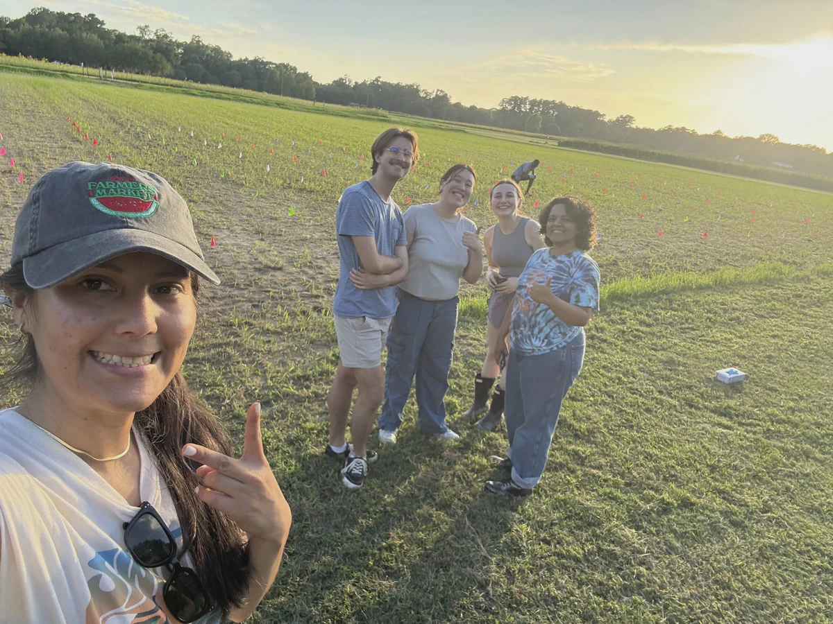 A group selfie taken during fieldwork.